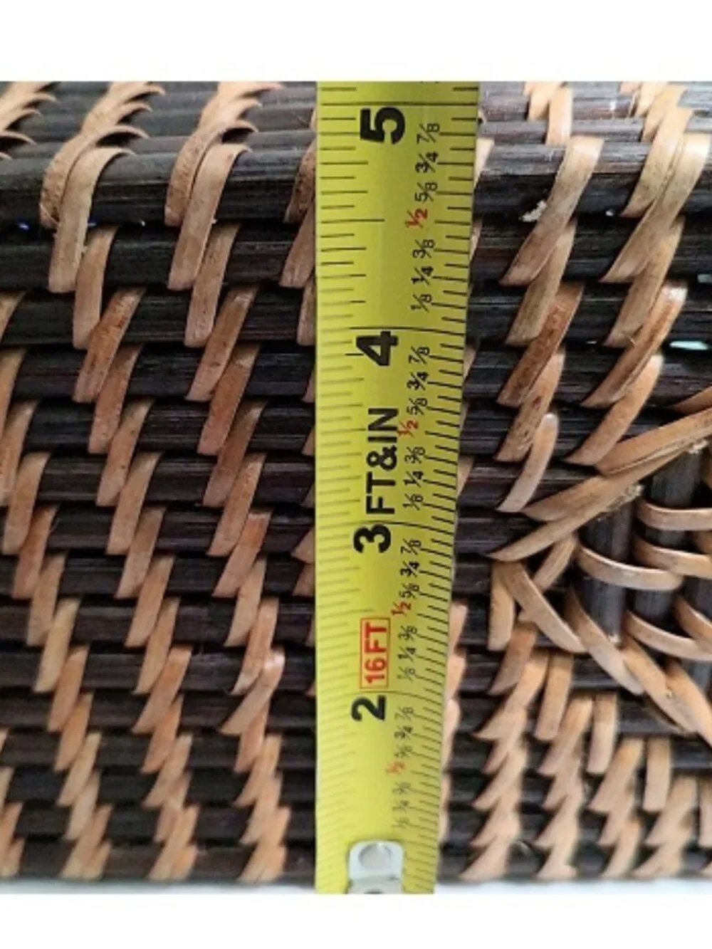 OOAK Wicker Rattan Willow Wood Hanging Basket Single Handle, Repaired